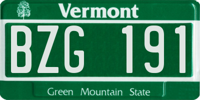 VT license plate BZG191