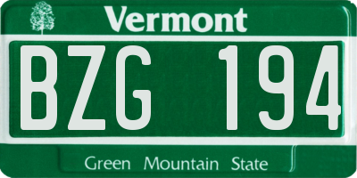 VT license plate BZG194