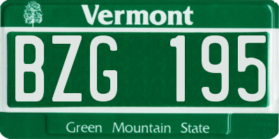 VT license plate BZG195