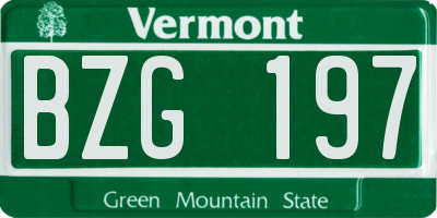 VT license plate BZG197