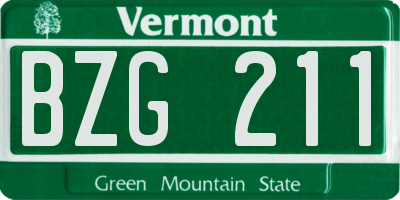 VT license plate BZG211