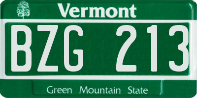 VT license plate BZG213