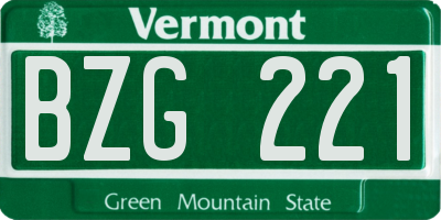 VT license plate BZG221