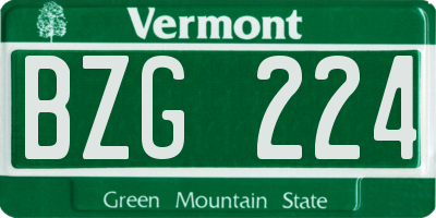 VT license plate BZG224