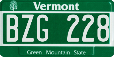 VT license plate BZG228