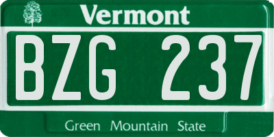 VT license plate BZG237