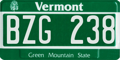VT license plate BZG238
