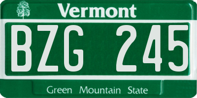 VT license plate BZG245