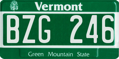 VT license plate BZG246