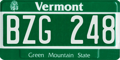 VT license plate BZG248
