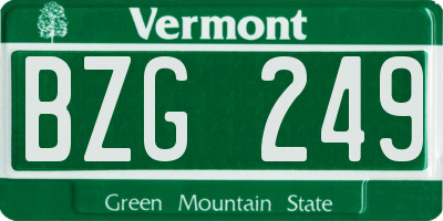VT license plate BZG249