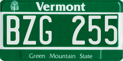 VT license plate BZG255