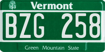 VT license plate BZG258
