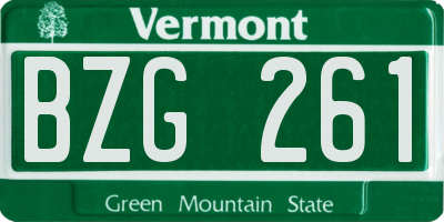 VT license plate BZG261