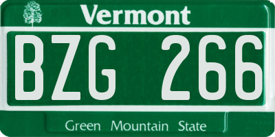 VT license plate BZG266