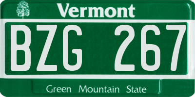 VT license plate BZG267