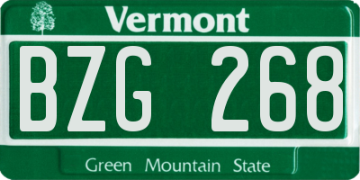 VT license plate BZG268