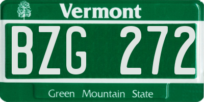 VT license plate BZG272