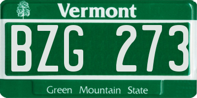 VT license plate BZG273