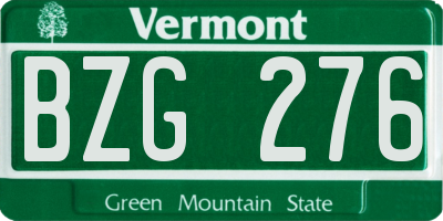 VT license plate BZG276