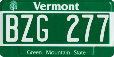 VT license plate BZG277