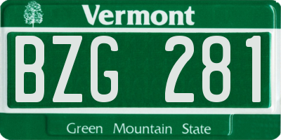 VT license plate BZG281