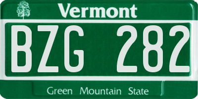 VT license plate BZG282