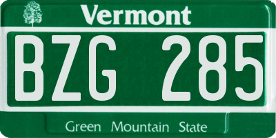 VT license plate BZG285