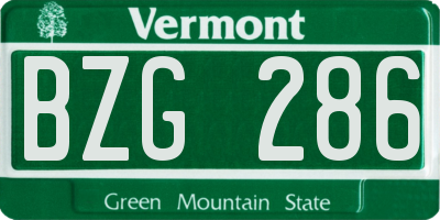 VT license plate BZG286