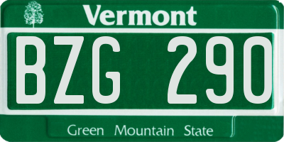 VT license plate BZG290