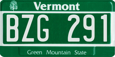 VT license plate BZG291