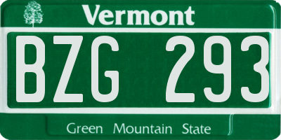 VT license plate BZG293