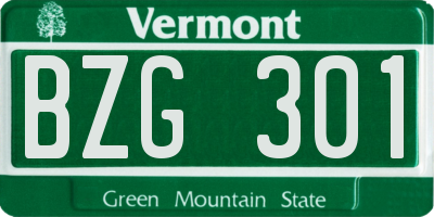 VT license plate BZG301