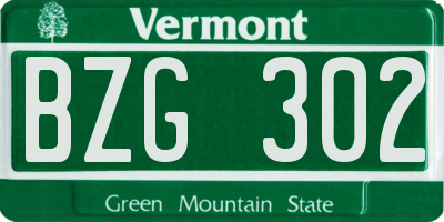VT license plate BZG302