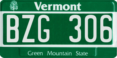 VT license plate BZG306