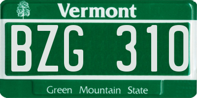 VT license plate BZG310