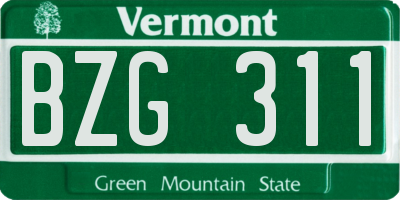 VT license plate BZG311