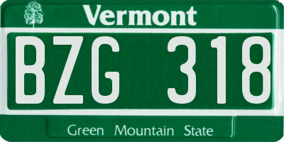 VT license plate BZG318