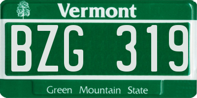 VT license plate BZG319
