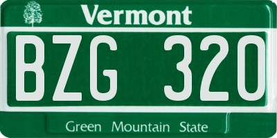 VT license plate BZG320