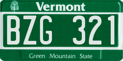 VT license plate BZG321