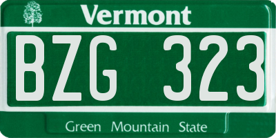 VT license plate BZG323