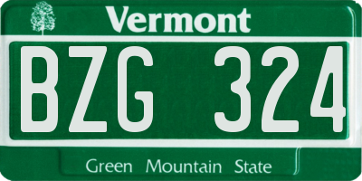 VT license plate BZG324