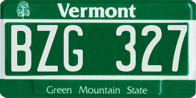VT license plate BZG327