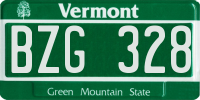 VT license plate BZG328