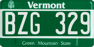 VT license plate BZG329