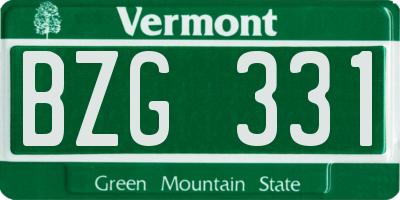 VT license plate BZG331