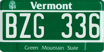 VT license plate BZG336