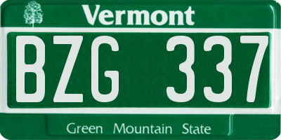 VT license plate BZG337