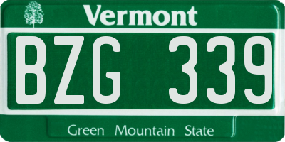 VT license plate BZG339
